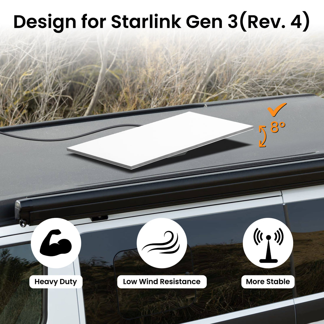 Starlink Gen 3 Mobility Mount, Anti-Theft Starlink Mounting Kit for Standard V3 Roof Flat Mounts RV Trailer Yacht Aluminum Alloy