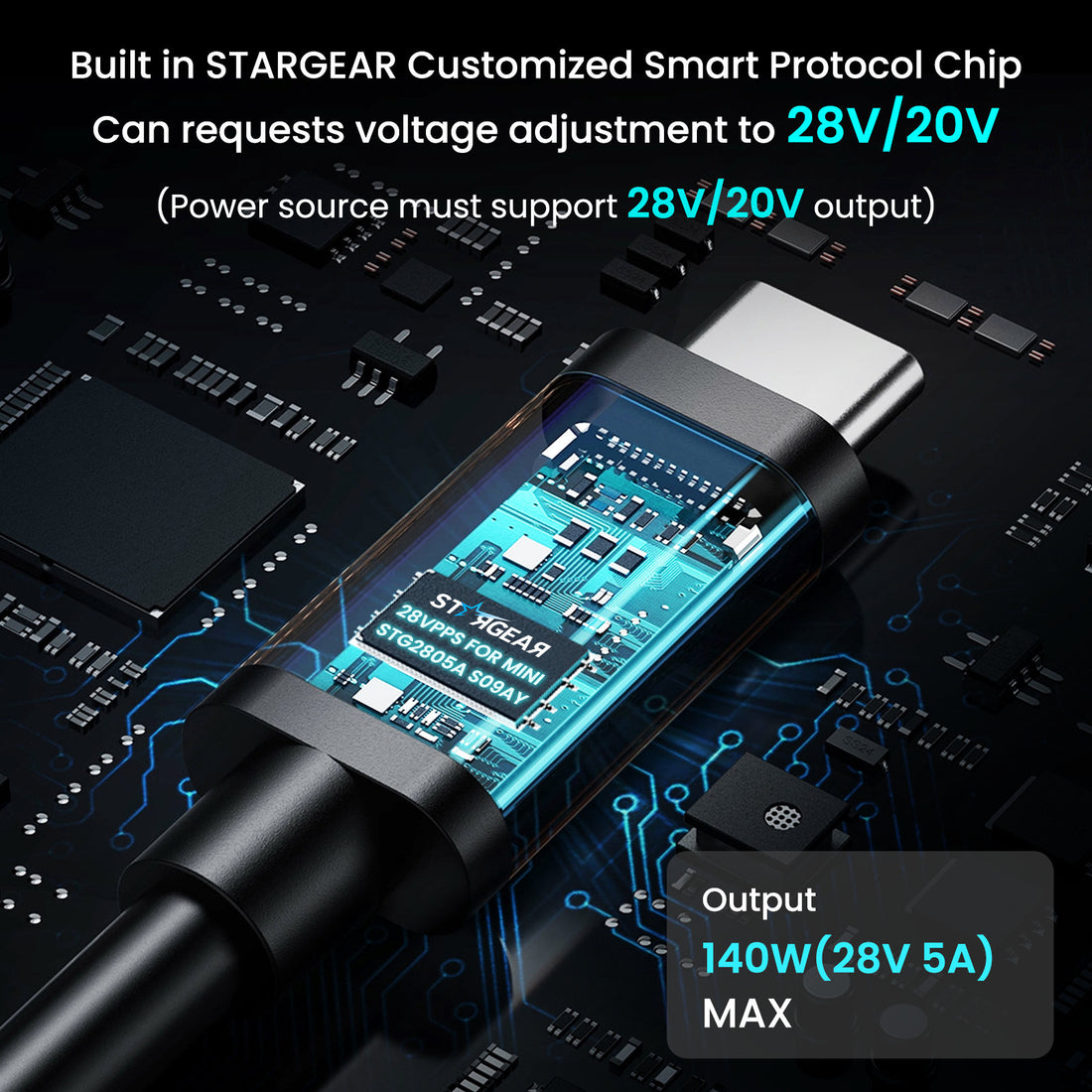 5M/16.4FT Starlink MINI USB C to DC Power Cable, 140W USB Type-C Input to Waterproof Barrel Jack Charging Cord 18AWG, Work with 60W+ PD Source, Compatible with 28V PPS and 20V PD Protocols