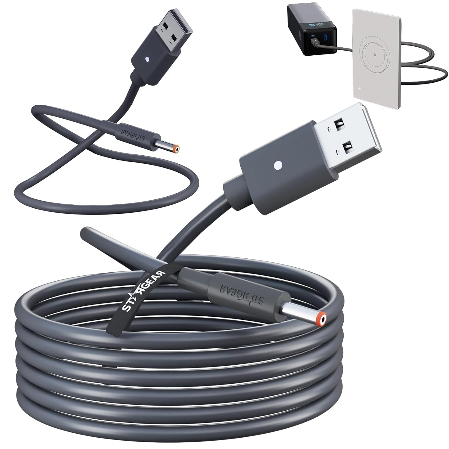 Starlink Router Mini Cable - 2 Pack (1FT + 6.5FT) USB-A to DC Power Cable Compatible with Starlink Mini Router, Plug and Play QC 3.0 9V Compatible Replacement for Starlink Internet Kit