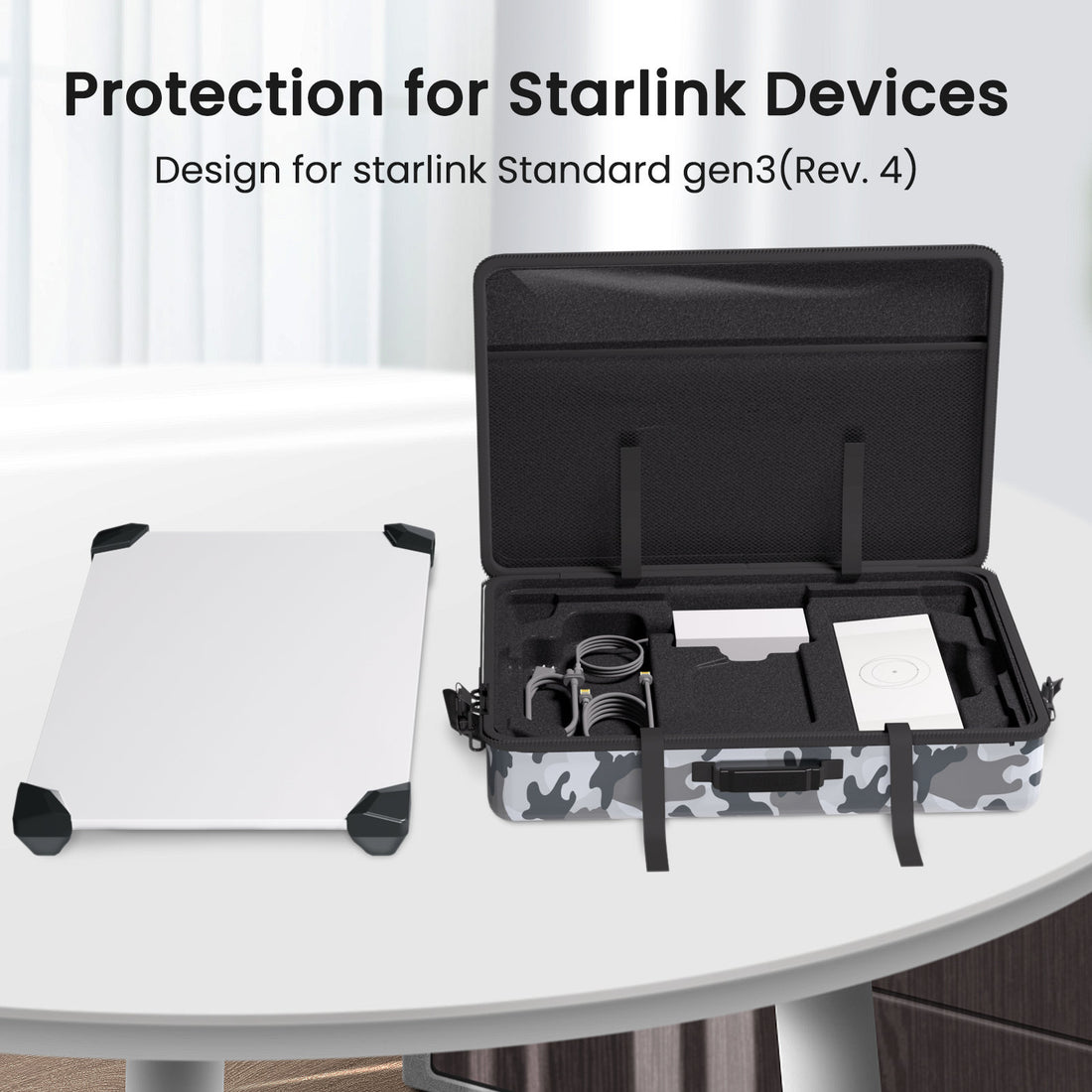 Starlink Gen 3 Travel Case, Hard Storage Handbag with Dish Edge Protectors for Starlink Standard V3 Accessories Store Camo