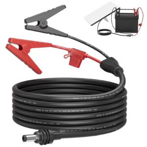 Starlink Mini Power Cable, Alligator Clips to DC Cable 12-48V Input Adapter for Starlink Mini, 12AWG DC Power Cable with 20A Fuse Protection, DC5521 Male Connector for RV, Boat, Car Battery(6.5FT)