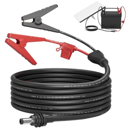 1 Starlink Mini Power Cable, Alligator Clips to DC Cable 12-48V Input Adapter for Starlink Mini, 12AWG DC Power Cable with 20A Fuse Protection, DC5521 Male Connector for RV, Boat, Car Battery(6.5FT)