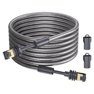 Starlink Mini Gen 3 Cable 49FT, Heavy Duty Starlink Ethenet Power Cable Replacement Extension Cord Stainless Steel Sleeve Starlink Accessories