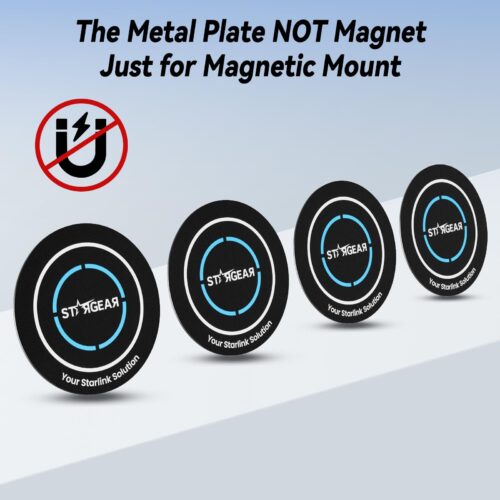 1 4PCS Starlink Mini/Gen 3 Magnetic Mount Plates, Adhesive Metal Plate Magnetic Pads for Satellite Dish Magnetic Car Mount, Starlink Mounting Accessory for Car Truck SUV Aluminum/Glass Cab Roof