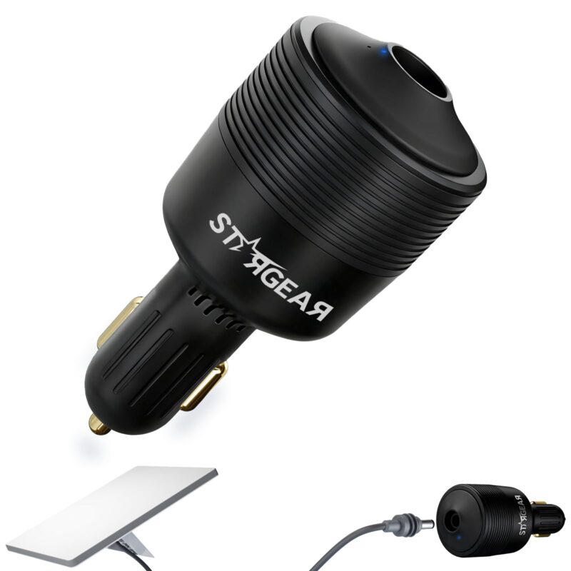 Starlink Mini Car Adapter 12V to 24V DC Step Up Converter with 60W Car Cigarette Lighter Adapter, Starlink Mini 12V Adapters Supports 16 AWG Official 30M, Ideal for RV, Boat, Trailer（Black）