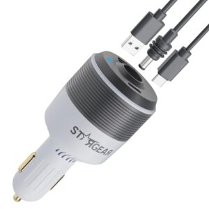 Starlink Mini Car Adapter, 3-in-1 Car Charger for Starlink Mini, 12V to 24V DC Step Up Converter with Dual USB Ports, Cigarette Lighter Adapter for Starlink Mini Power Supply,Ideal for RV,Boat,Trailer