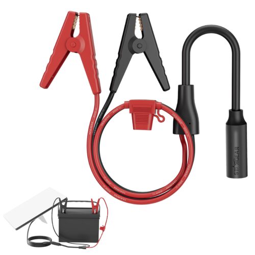 Starink Mini 12V Adapter, Alligator Clips to DC Cable Adapter 12-48V Input for Starlink Mini, 12AWG DC Power Cable with 20A Fuse Protection, DC5521 Female Connector for RV, Boat, Car Battery
