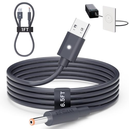Starlink Router Mini Cable 2 Pack (1FT 6.5FT) USB A to DC Power Cable Compatible with Mini Router, Plug and Play QC 3.0 9V Compatible Replacement for Starlink Internet Kit​