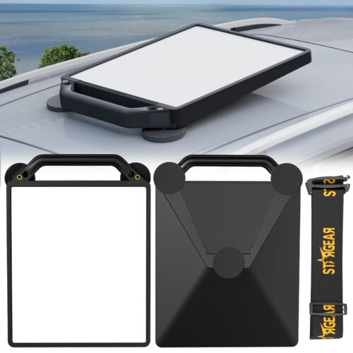 1 Starlink Mini Magnetic Mount with Protective Silicone Case, 2 in 1 Satellite Dish Mounting Kit & Cover with 200lbs Magnet Bases Handle Shoulder Strap & 1/4"-20 Nuts for RVs Car Boat/Road Trip