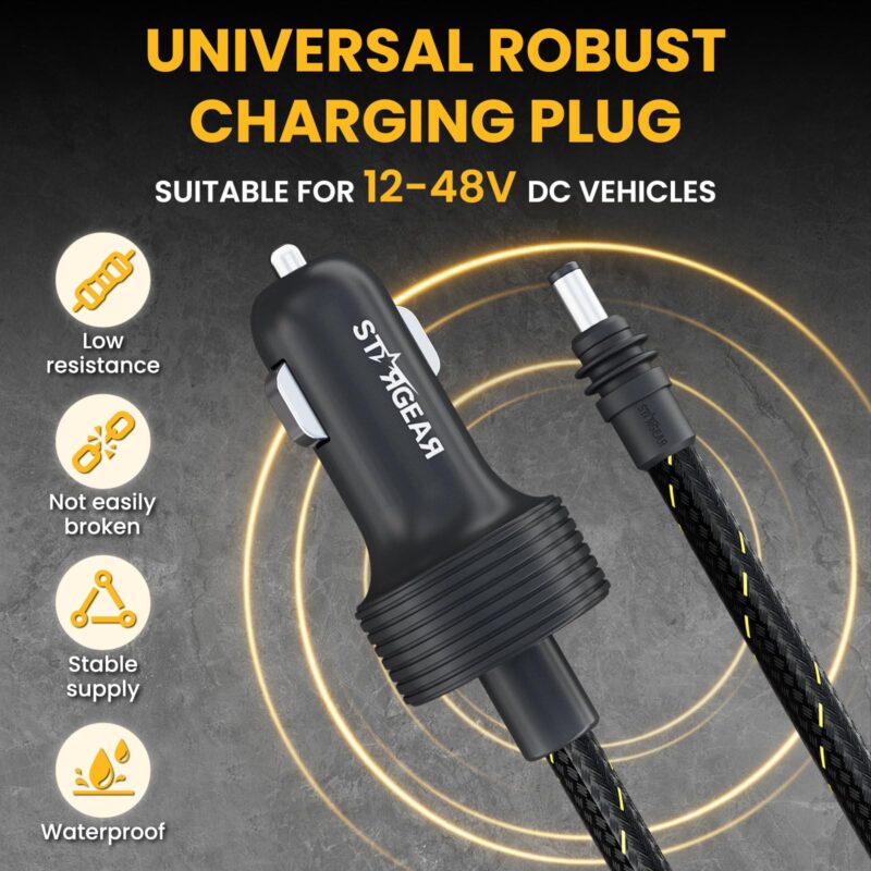 Starlink Mini Cable 12V Power Cable , Braided Wear Resistant Starlink Mini Accessories Cigarette Lighter to DC Cord, 12V to 48V Car Charger Car Adapter