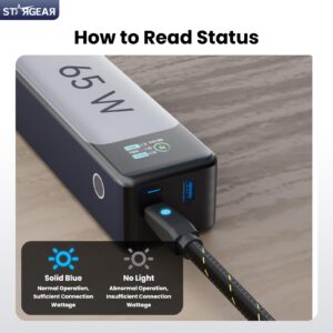 Starlink Mini Cable 6.5FT, Max 140W Input Starlink Mini USB C to DC Power Cable with Indicator Light, Braided Wear-Resistant for 16AWG, Work with 20V/65W, 20V/100W, 28V/140W PD Power Source