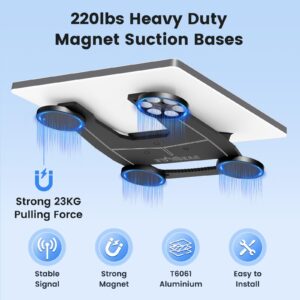 Starlink Mini Mount, 200lbs Heavy Duty Starlink Mini Magnetic Mount with Adjustable Magnets Installation Holes, Lockable Star Link Mini Roof Mounting Kit for RV Car Boat Truck-Aluminum Alloy