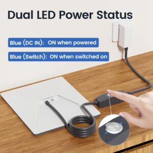 Starlink Mini Cable, IP67 Waterproof Power Switch with Starlink Mini DC Power Cable 6.4FT for Minis and Gen 3, 16AWG Extension Cable&Power Adapter with One-Touch Metal Button&Dual LEDs for RV Camping