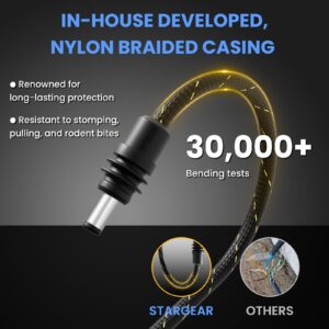 Starlink Mini Cable 6.5FT, Braided Wear-Resistant 20AWG Replacement Starlink Mini DC Power Cable Starlink Mini Accessories, Starlink Power Cord Outdoor (2M)