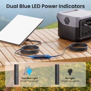 Starlink DC Power Cord Extender, Starlink Mini Power Cable Extension DC Female to Female Coupler with Dual LED, Waterproof DC5521 Power Cable Adapter​for Mini & Gen 3, Ideal for RV/Outdoor Use