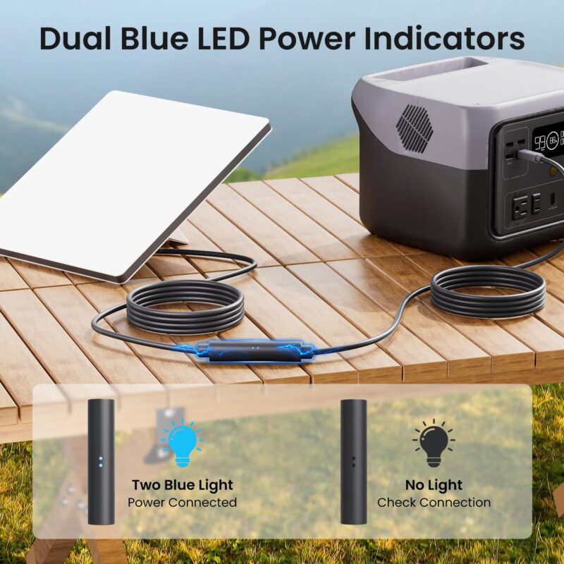 Starlink DC Power Cord Extender, Starlink Mini Power Cable Extension DC Female to Female Coupler with Dual LED, Waterproof DC5521 Power Cable Adapter​for Mini & Gen 3, Ideal for RV/Outdoor Use