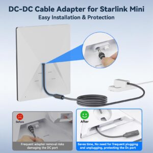 2 Starlink Mini Power Cable 30CM, 16AWG Starlink Mini DC Extension Cable Waterproof Female to Male Plug, Replacement Accessories Compatible with Starlink Minis Pipe Adapter&Original Power Cable