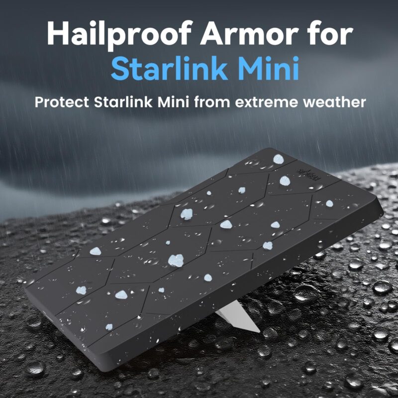 Starlink Mini Protective Cover Case, Hailproof Liquid Silicone Protective Case for Starlink Mini Dish, Starlink Minis Accessories Waterproof Shockproof Portable for Outdoor Camping