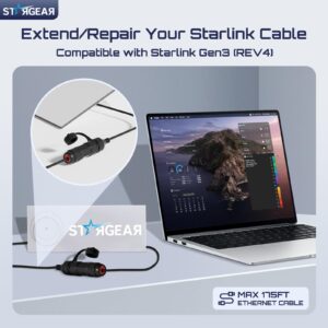 Starlink Ethernet Adapter for Gen 3/Mini, 1FT/30CM Waterproof Starlink Cable RJ45 Coupler Starlink Mini Ethernet Cable Extension