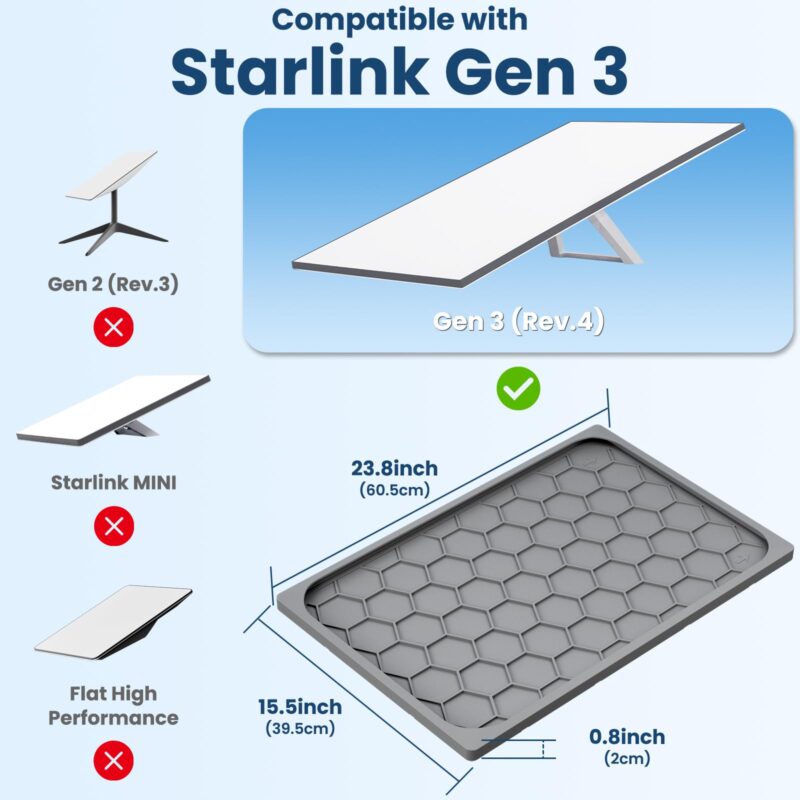 Starlink Gen 3 Protective Cover Case, Starlink Standard Gen 3 Case for Satellite Dish, Silicone Hail Protector Cover for Starlink Standard, Waterproof,Impact Resistant to Rocks/Sand/Hail