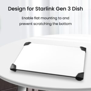 Stand Pad for Starlink Gen 3 Dish, Starlink Gen 3 Protective Cover Flat Mount, Silicone Corner Protectors for Starlink Standard V3 Waterproof RV (4 Pack)