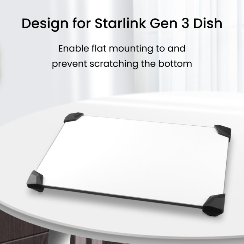 Stand Pad for Starlink Gen 3 Dish, Starlink Gen 3 Protective Cover Flat Mount, Silicone Corner Protectors for Starlink Standard V3 Waterproof RV (4 Pack)
