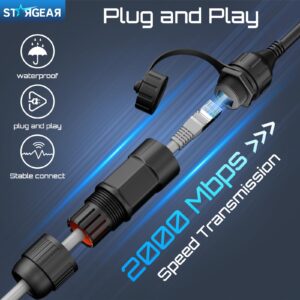 2 Pack Starlink Ethernet Adapter Cable Enterprise Extension to RJ45 Cable, Starlink Cable 22AWG Waterproof SPX-RJ45 Coupler with End Caps