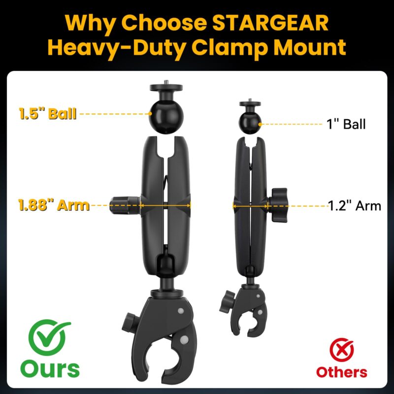 Starlink Mini Clamp Mount with Protective Silicone Case, 2 in 1 Satellite Dish Mounting Kit & Cover with Adjustable Clamp Mount Handle Shoulder Strap & 1/4"-20 Nuts for RVs Car Boat/Road Trip