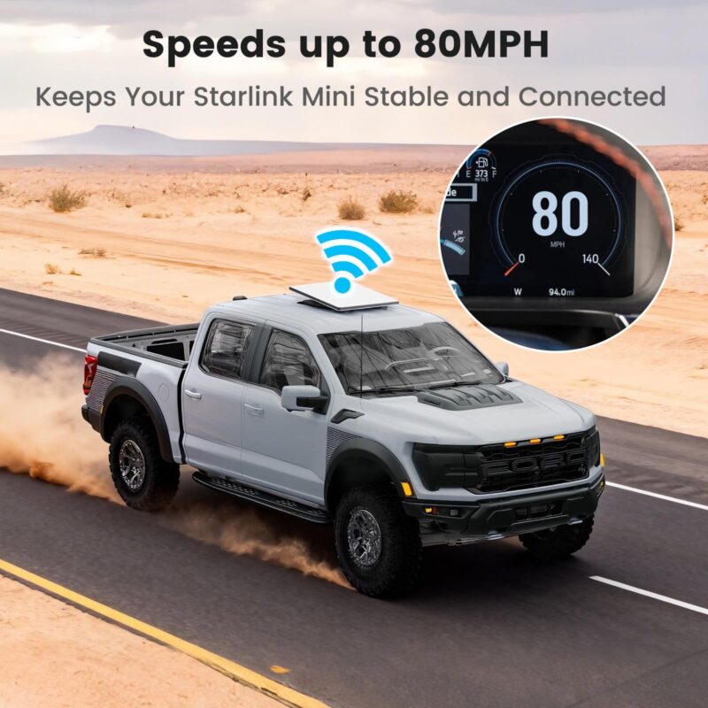 Starlink Mini Mount, 200lbs Heavy Duty Starlink Mini Magnetic Mount with Adjustable Magnets Installation Holes, Lockable Star Link Mini Roof Mounting Kit for RV Car Boat Truck-Aluminum Alloy