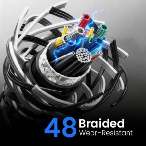 Starlink Mini Cable 6.5FT, Braided Wear-Resistant 20AWG Replacement Starlink Mini DC Power Cable Starlink Mini Accessories, Starlink Power Cord Outdoor (2M)