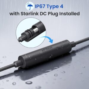 Starlink DC Power Cord Extender, Starlink Mini Power Cable Extension DC Female to Female Coupler with Dual LED, Waterproof DC5521 Power Cable Adapter​for Mini & Gen 3, Ideal for RV/Outdoor Use