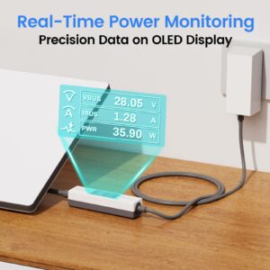 Starlink Power Monitor for Mini & Gen 3, Real-Time Power Meter Tester with OLED Display, On/Off Switch, 0-57V Input/OverCurrent Protection for Starlink Mini Accessories & Car Adapter