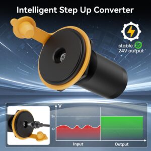 Starlink Mini 12V Adapter, RV Pass Through Power Socket with DC 12V to 24V Step Up Converter Adapter Waterproof & Aluminum, 24V Power Supply Starlink Mini Accessories for RV/Truck/Boat/Off-Grid Use