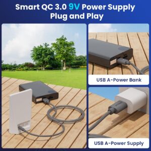 Starlink Router Mini Cable 2 Pack (1FT 6.5FT) USB A to DC Power Cable Compatible with Mini Router, Plug and Play QC 3.0 9V Compatible Replacement for Starlink Internet Kit​