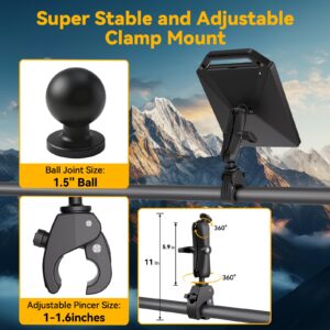 Starlink Mini Clamp Mount with Protective Silicone Case, 2 in 1 Satellite Dish Mounting Kit & Cover with Adjustable Clamp Mount Handle Shoulder Strap & 1/4"-20 Nuts for RVs Car Boat/Road Trip