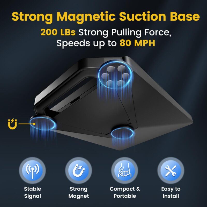 Starlink Mini Magnetic Mount with Protective Silicone Case, 2 in 1 Satellite Dish Mounting Kit & Cover with 200lbs Magnet Bases Handle Shoulder Strap & 1/4"-20 Nuts for RVs Car Boat/Road Trip