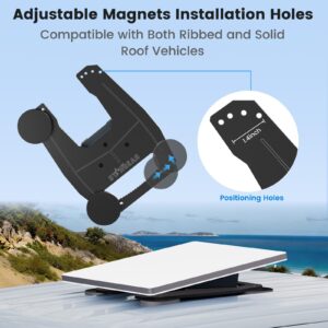 Starlink Mini Mount, 200lbs Heavy Duty Starlink Mini Magnetic Mount with Adjustable Magnets Installation Holes, Lockable Star Link Mini Roof Mounting Kit for RV Car Boat Truck-Aluminum Alloy