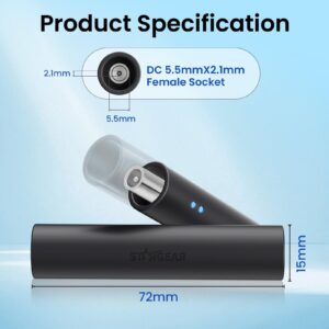 Starlink DC Power Cord Extender, Starlink Mini Power Cable Extension DC Female to Female Coupler with Dual LED, Waterproof DC5521 Power Cable Adapter​for Mini & Gen 3, Ideal for RV/Outdoor Use