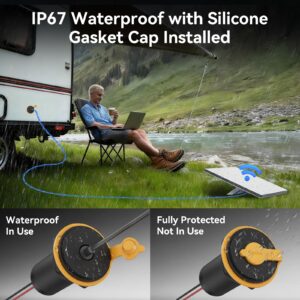 Starlink Mini 12V Adapter, RV Pass Through Power Socket with DC 12V to 24V Step Up Converter Adapter Waterproof & Aluminum, 24V Power Supply Starlink Mini Accessories for RV/Truck/Boat/Off-Grid Use