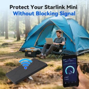 Starlink Mini Protective Cover Case, Hailproof Liquid Silicone Protective Case for Starlink Mini Dish, Starlink Minis Accessories Waterproof Shockproof Portable for Outdoor Camping