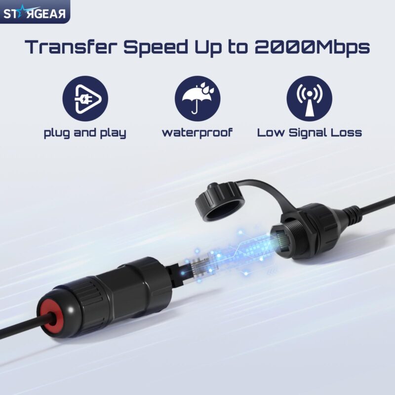 Starlink Ethernet Adapter for Gen 3/Mini, 1FT/30CM Waterproof Starlink Cable RJ45 Coupler Starlink Mini Ethernet Cable Extension
