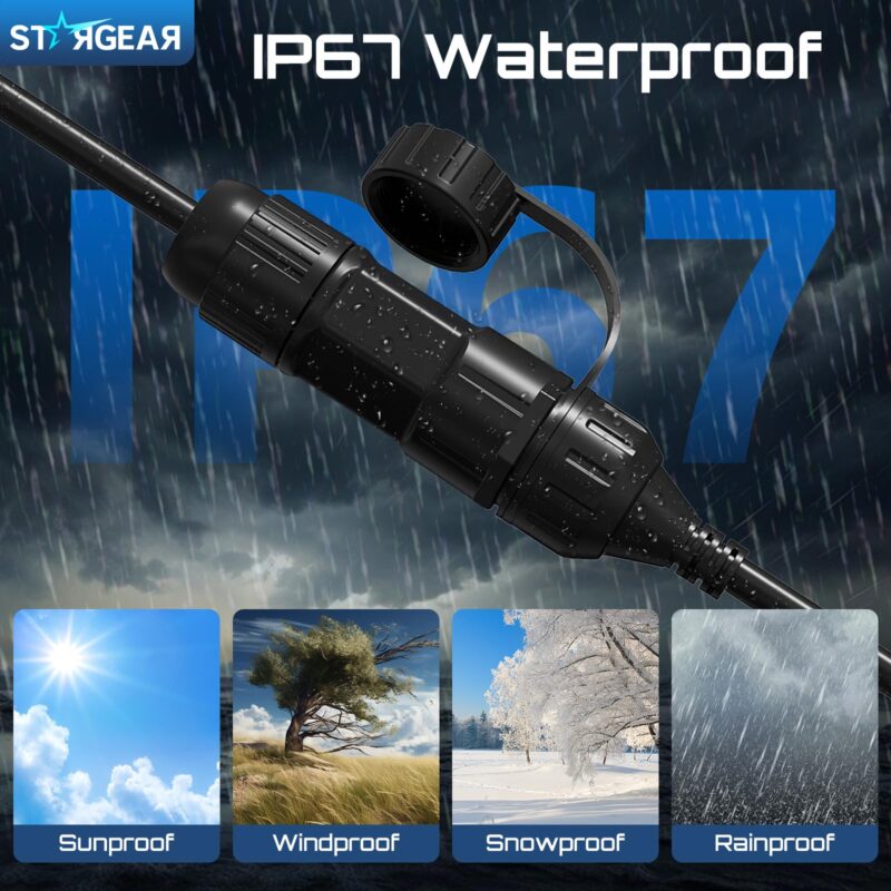 2 Pack Starlink Ethernet Adapter Cable Enterprise Extension to RJ45 Cable, Starlink Cable 22AWG Waterproof SPX-RJ45 Coupler with End Caps