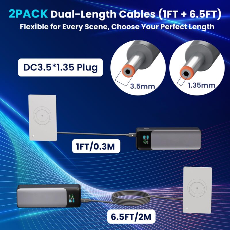 Starlink Router Mini Cable 2 Pack (1FT 6.5FT) USB C to DC Power Cable Compatible with Mini Router, Plug and Play PD 9V Compatible Replacement for Starlink Internet Kit​