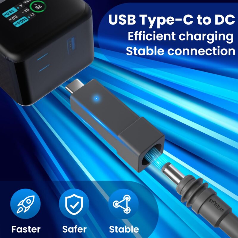5 Starlink Mini Cable Adapter, USB C to DC Adapter Power Cable Adapter for Starlink Mini, USB C Male to DC Female for Power Cord Work with 20V/65W, 20V/100W, 28V/140W PD Power Source