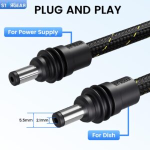Starlink Mini Cable 6.5FT, Braided Wear-Resistant 20AWG Replacement Starlink Mini DC Power Cable Starlink Mini Accessories, Starlink Power Cord Outdoor (2M)