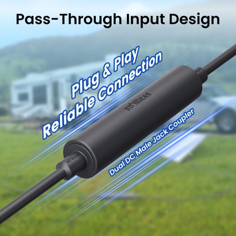 Starlink DC Power Cord Extender, Starlink Mini Power Cable Extension DC Female to Female Coupler with Dual LED, Waterproof DC5521 Power Cable Adapter​for Mini & Gen 3, Ideal for RV/Outdoor Use