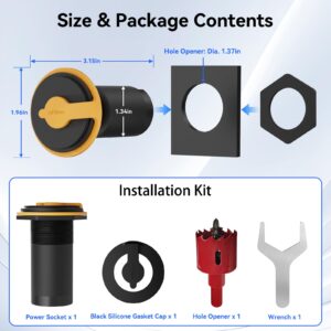 Starlink Mini 12V Adapter, RV Pass Through Power Socket with DC 12V to 24V Step Up Converter Adapter Waterproof & Aluminum, 24V Power Supply Starlink Mini Accessories for RV/Truck/Boat/Off-Grid Use
