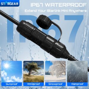 5 Starlink Mini Cable USB C Power Adapter, DC Male to Type-C Female Adapter Cable with Waterproof Coupler, Starlink Accessories Work with 28V/20V PD Source