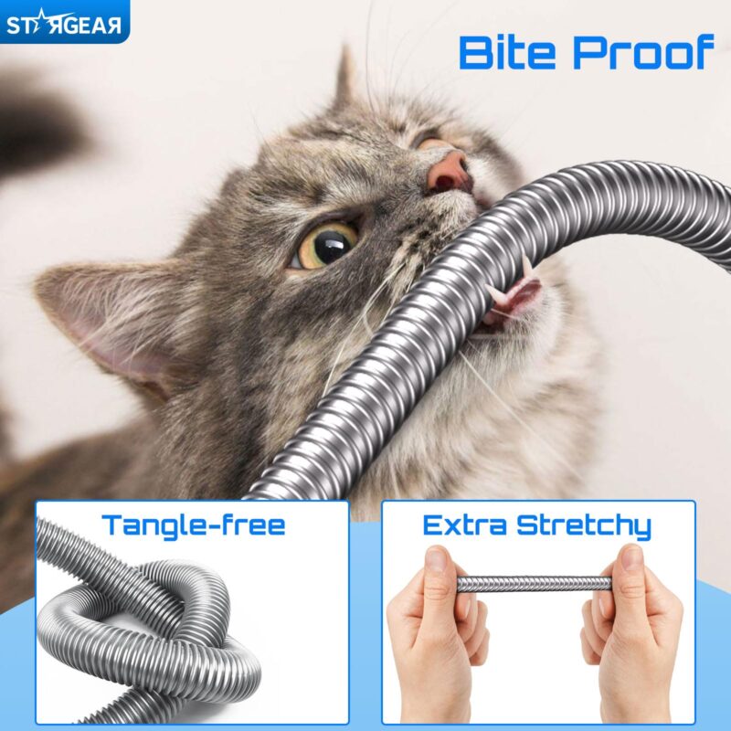 Starlink Mini Gen 3 Cable 49FT, Heavy Duty Starlink Ethenet Power Cable Replacement Extension Cord Stainless Steel Sleeve Starlink Accessories