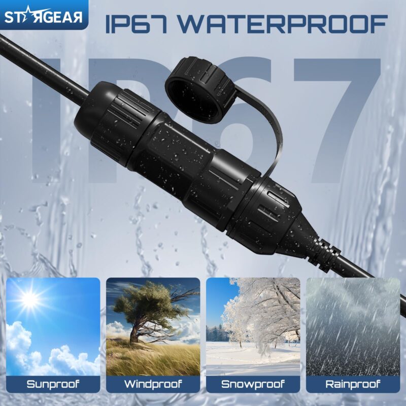 Starlink Flat High Performance Extension to RJ45 Cable, Ethernet Adapter for Starlink Flat High Performance 22AWG, Waterproof SPX RJ45 Coupler with End Caps (2 Pack)